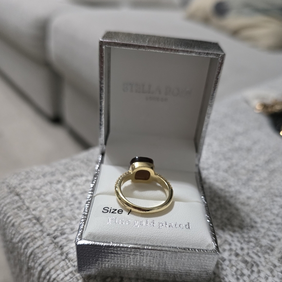 Stella & Dot Gold Ring with Rich Brown Stone Size 7 - Picture 6 of 9